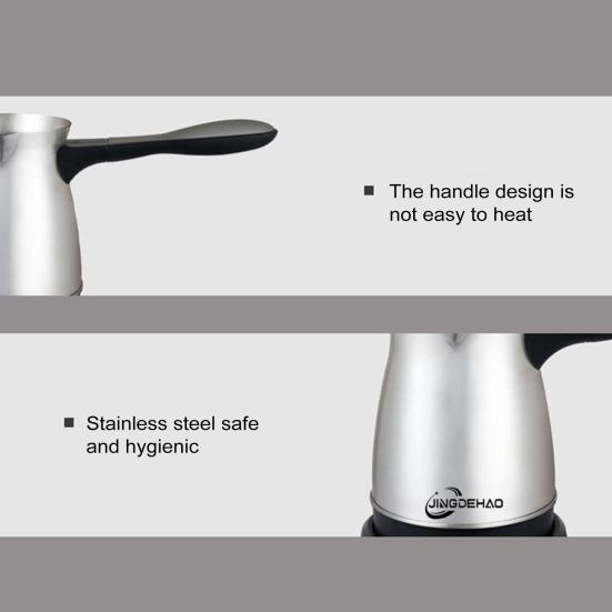 Stainless Steel Electric Coffee Pot 0.5L Large Capacity Coffee Maker Wax Melting Pot Heat-Resistant Handle Drip-Free Pour Spout Portable Coffee Brewer