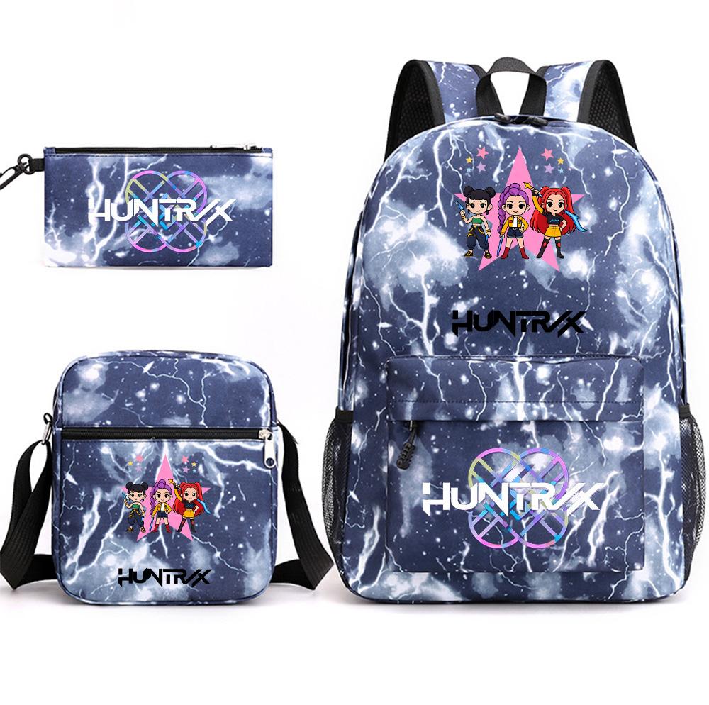 3Pcs/set Anime Cartoon Printed Large Capacity Bookbag Backpack with Shoulder Bag Pencil Case for Student Boy Girl Schoolbag