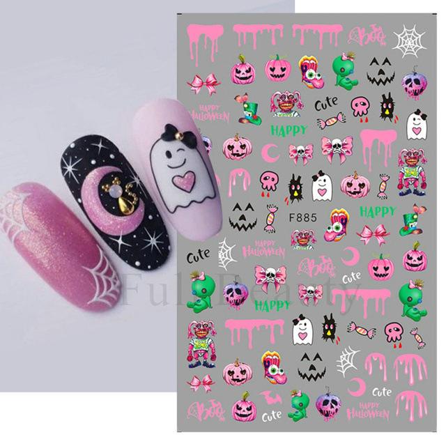 Рождественские наклейки для ногтей Пингвин Санта-Клаус Лось Дерево Олени Медведи Мультяшные ползунки Белые снежинки Наклейки Украшения для дизайна ногтей