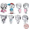 925 Sterling Silver Little Boy &Little Girl Charm Fit Sweet 3mm Bracelet &Bangle Making Fashion Diy Jewelry For Women