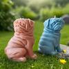 3D Сидящий Мопс Собака Форма для Свечи Ручная Работа Ароматическая Свеча Гипс Животное Щенок Силиконовая Форма Принадлежности для Изготовления Свечей
