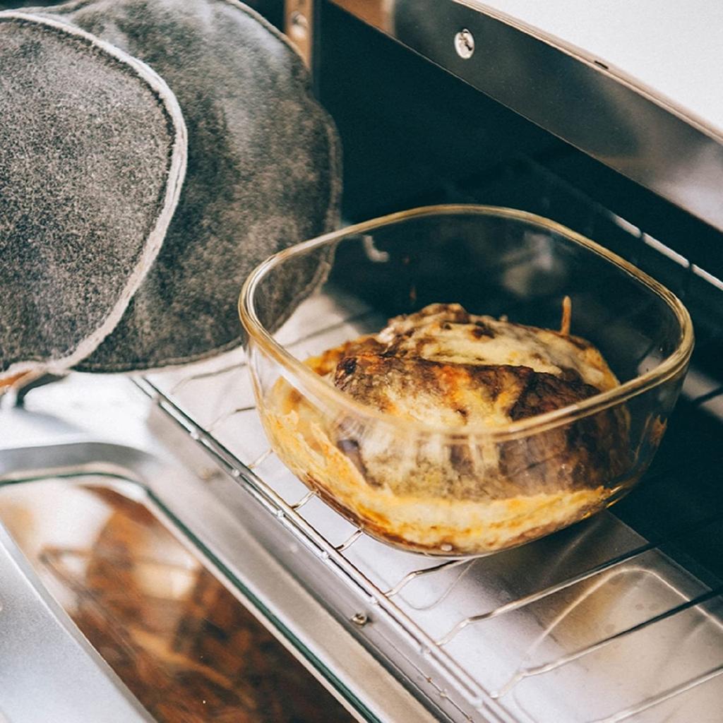 HARIO Made in Japan Glass Storage Square 600ml BUONO kitchen Set of 6 Clear Heat-resistant Container, KST-60-TW