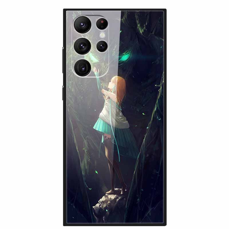 Закаленное Стекло Чехол Для Samsung S23 Ultra 5G Чехол S 23 Роскошный Жесткий Funda для Samsung Galaxy S23 Plus Ultra 5G Расписанный Coque S23