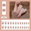 24 шт. накладных ногтей Coffin Pink Gradient French Wave Lines Flower накладные ногти с полным покрытием