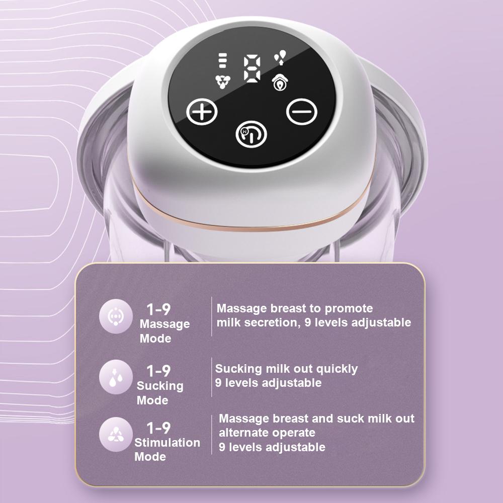 Переносной молокоотсос, 2 шт., портативный электрический молокоотсос, свободные руки, 3 режима, 9 уровней всасывания, низкий уровень