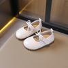 Кожаная обувь для девочек 2025 весна и осень новая детская обувь туфли принцессы для маленькой девочки туфли Doudou на мягкой подошве детская одинарная обувь тренд