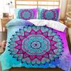 Bohemian Mandala Duvet Cover Set Twin Queen King Full Size,Blue Boho Chic Microfiber Bedding Set for Boys, Girls, Kids and Teens