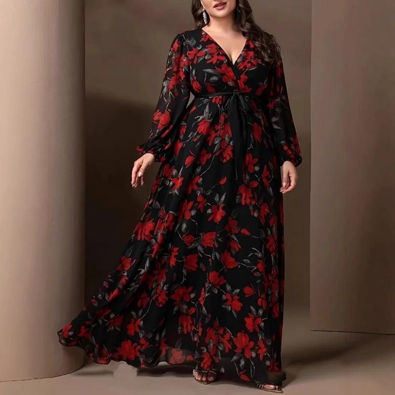 Женское платье больших размеров с модным принтом Fat MM Dress