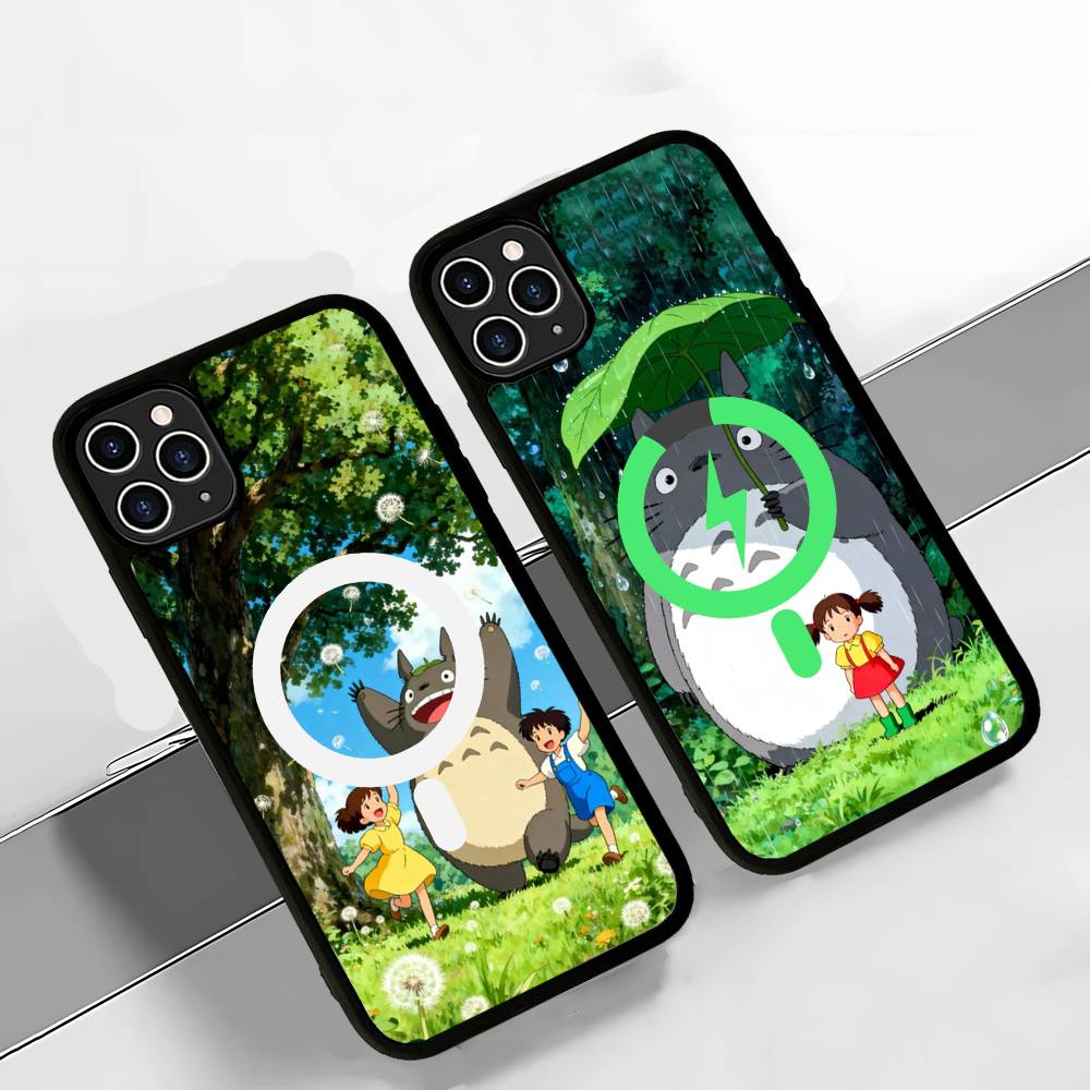 Cute T-Totoroes Magnetic Wireless Phone Case For IPhone 17 16 15 14 13 12 11 Pro Max Plus Mag Phone Cover