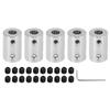 5 Pcs Shaft Coupling Set 6?8mm Motor Coupler 4mm Bore 22mm Length 14mm Diameter Joint Connector for