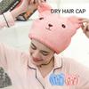 1/2PCS Cute Bear Dry Hair Cap for Women Quick-drying Absorbent Thick Microfiber Head Towels Korean Embroidered Shower Cap Towel