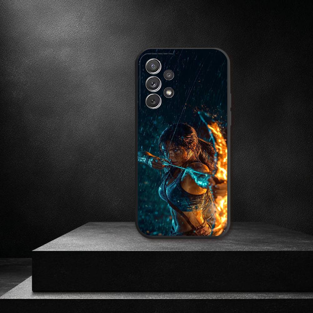 Крутой чехол для телефона L-Lara C-Croft для Samsung S 25,24,23,22,30,21,10,9,Ultra,Plus,Lite,FE,4,5G Черный Мягкий чехол