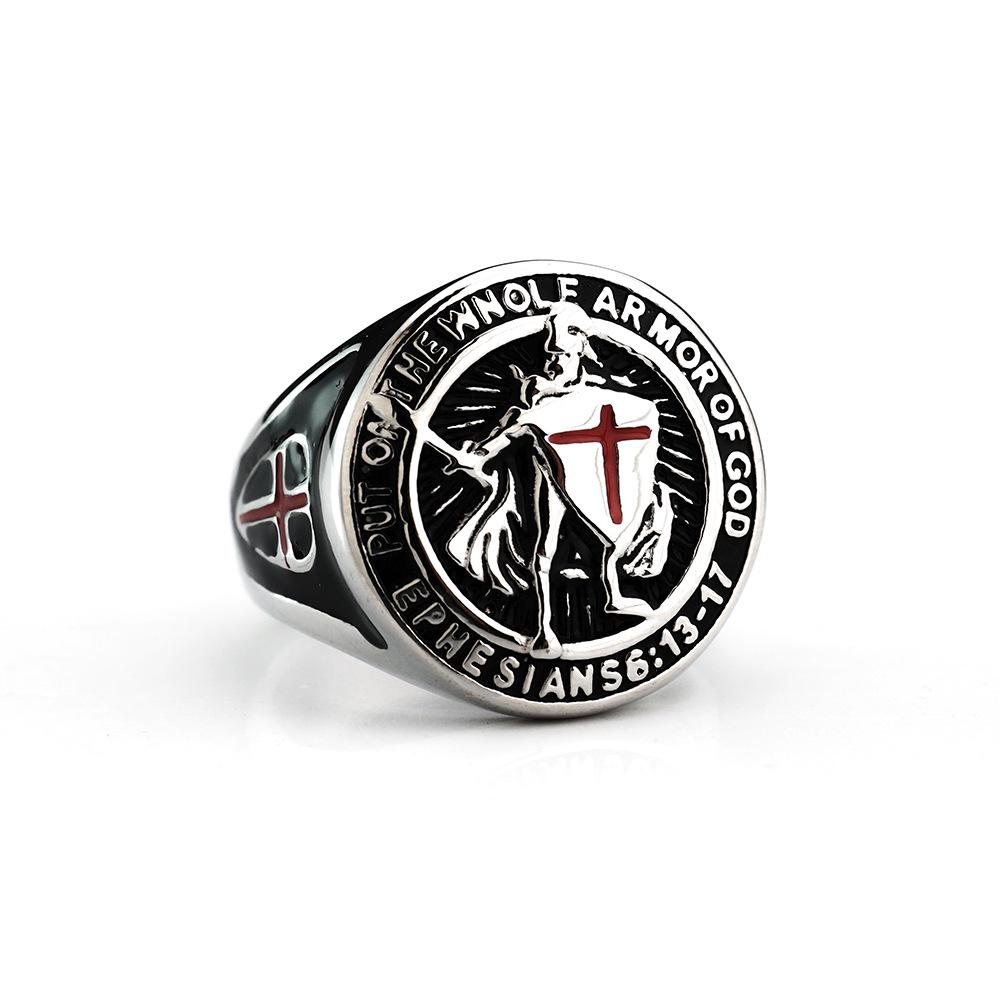 Stainless Steel Templar Crusader Men's Ring