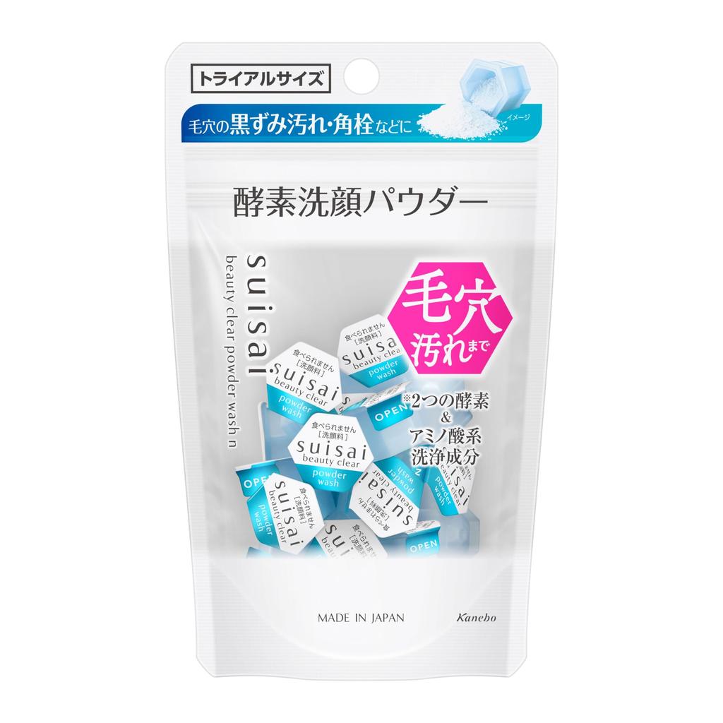 Suisai Beauty Clear Powder Wash Trial 15x0.4g | Ферментное средство для умывания лица для очищения пор, удаления черных точек, грязи и омертвевших клеток кожи
