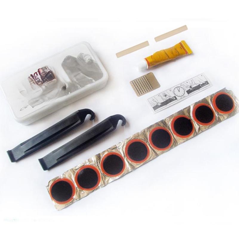 Bicycle cold patching kit, tire lever, quick tire repair tool set, glue-free tire repair patch, tire repair tool box