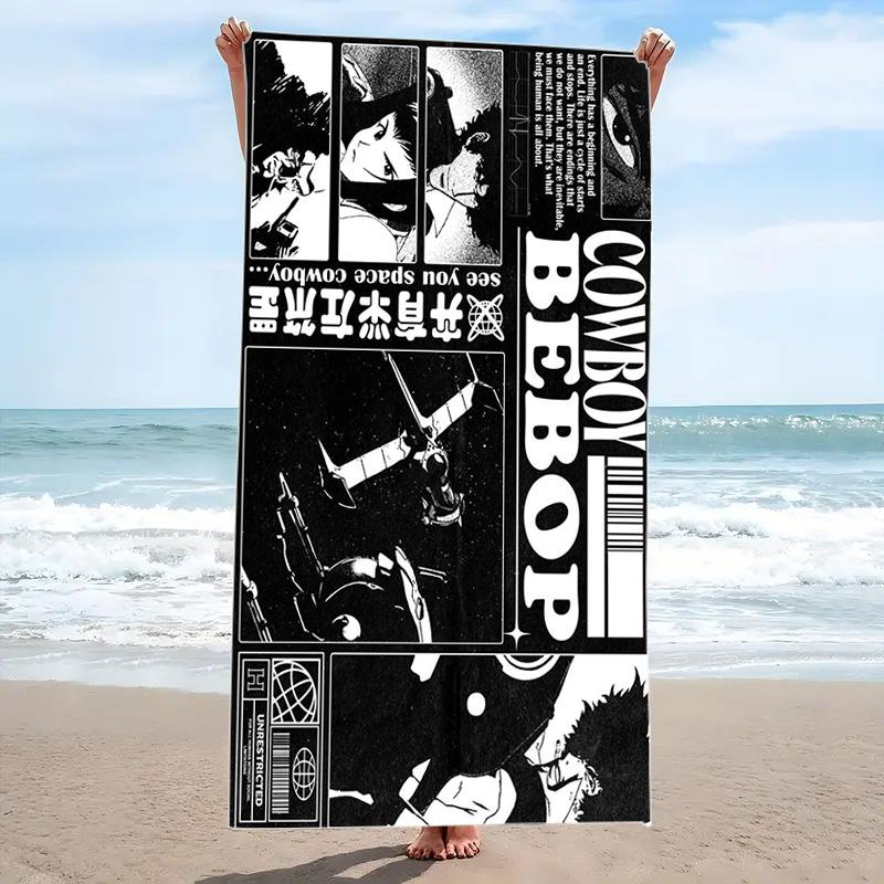 CowboyBebop Print Beach Towel, Large Soft Quick Dry Towel for Beach Camping Swimming