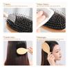 Soft Bristle Air Cushion Bamboo Comb Square Detangling Hair Brush Massage Anti Static Hair Brush Professional Salon Styling Tool