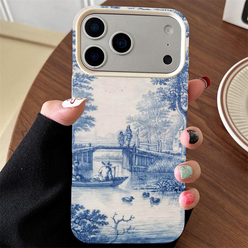 Силиконовый чехол с лазерным рисунком 'Пейзаж' для iPhone 17 Pro 16 15 14 13 12 11 Pro Max 7 8 Plus 16E Ударопрочный чехол с рисунком 'Личи'