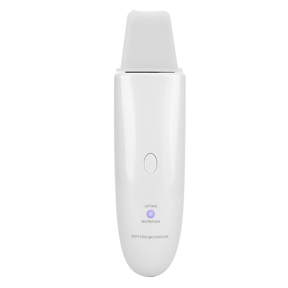 Бытовой ультразвуковой скраб для кожи Удаление угрей Очиститель пор лица Инструмент Белый