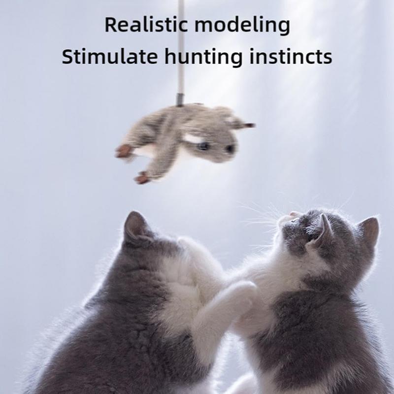Интерактивные игрушки для кошек, перезаряжаемая летающая птица, крыса, кошка, игрушка, щебечущая, хлопающая птичка, можно добавить кошачью мяту, активируемая прикосновением, плюшевая игрушка