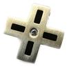 Les Trésors De Lily [E4245] - Men's 'Cross' Pendant White Black