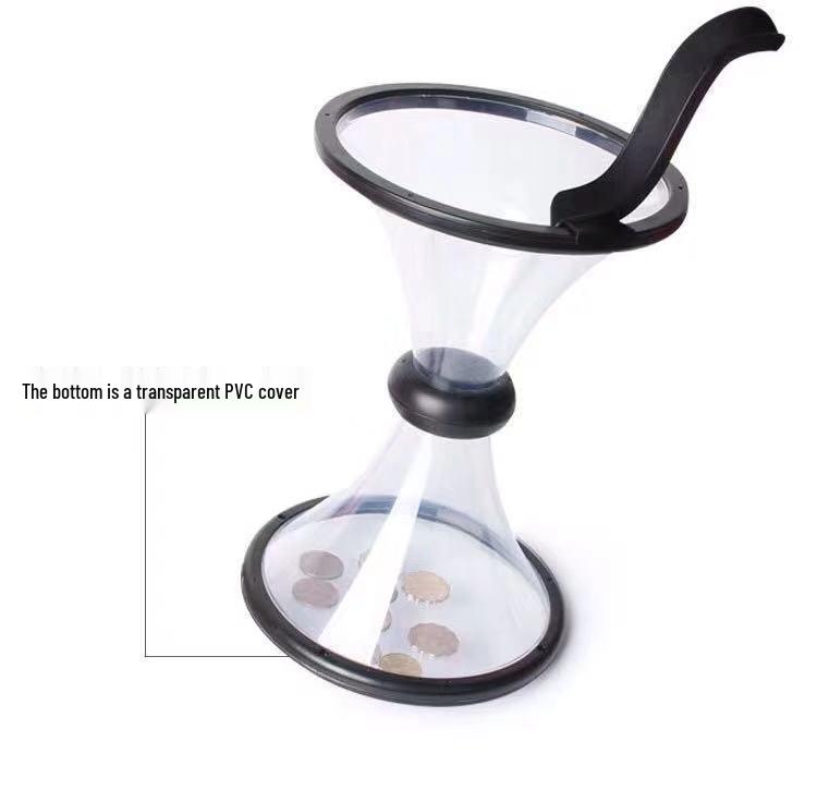 Креативная вращающаяся копилка-циклон: Прозрачная вращающаяся воронка для хранения монет