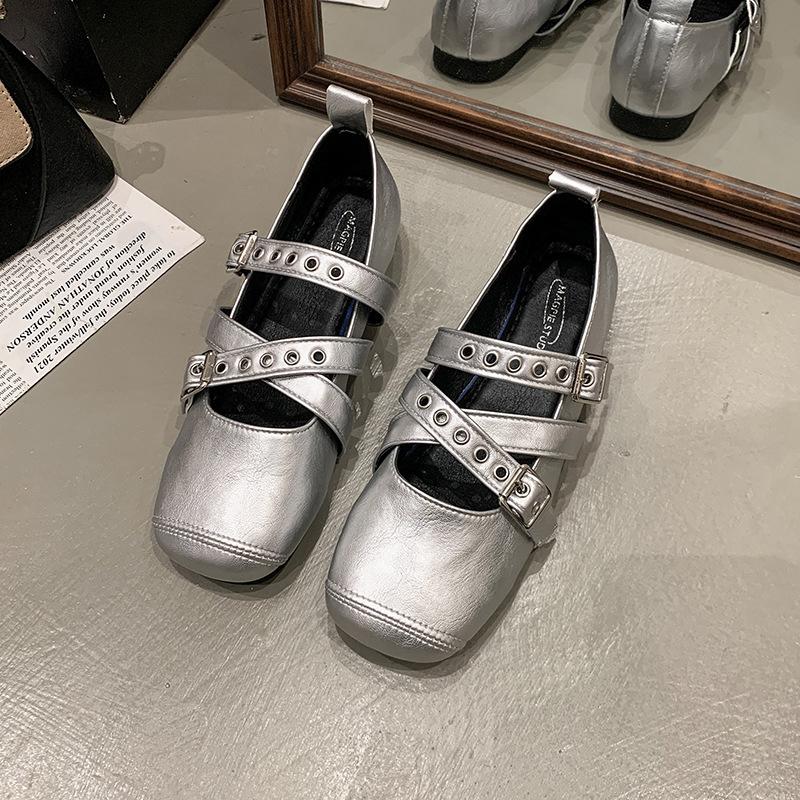 Дизайнерская весенняя женская обувь Мэри Джейн, модные туфли-балетки с квадратным носком, женские удобные туфли на мягкой подошве, женские балетки с ремешком и пряжкой