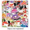 50 Cat Mushroom Graffiti Stickers Personalized Cartoon Animals and Plants Decorative Mobile Phone Case Water Cup Creative Stickers