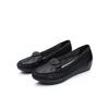 Woman Black Faux Leather Flats Vintage Low Heels Korean Style Shoes Casual Flat Shoes For Women Loafers Flat Shoes