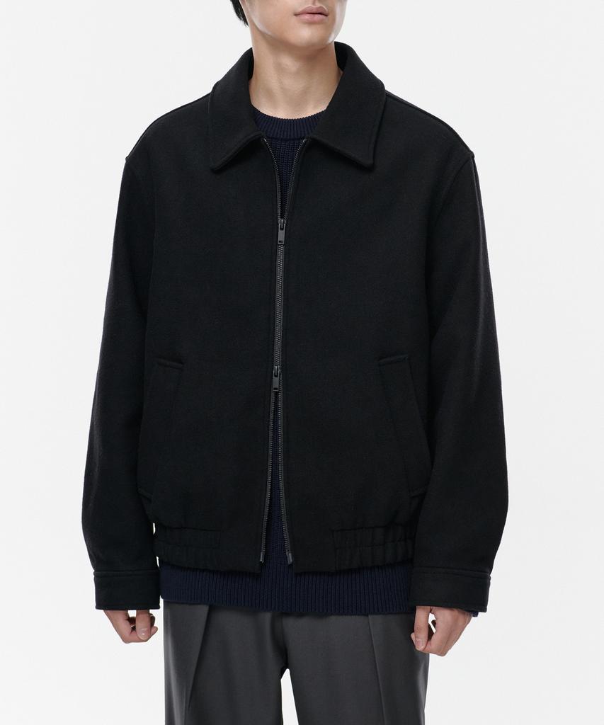 Musinsa Standard Wool Blend Minimal Blouson Jacket [Black]