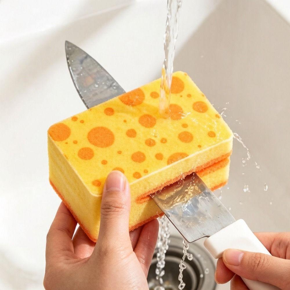 Thickened Sponge Sponge Scrubber Absorbent Kitchen Cleaning Sponge Kitchen Cleaning Tool