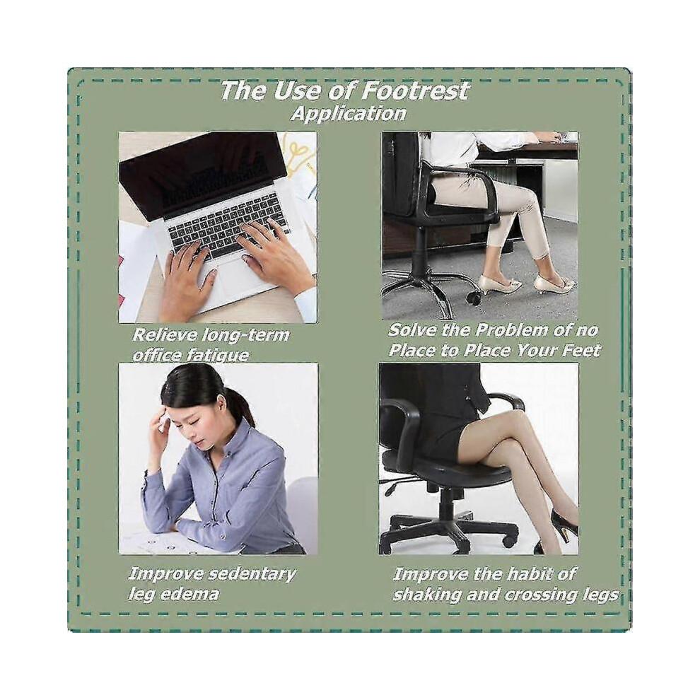Footrest Swing Massaging Foot Rest Support Ergonomic Under Desk Footrest for Office Chair,Foot Stool Office&Airplane Travel-Back&Leg Pain Relief