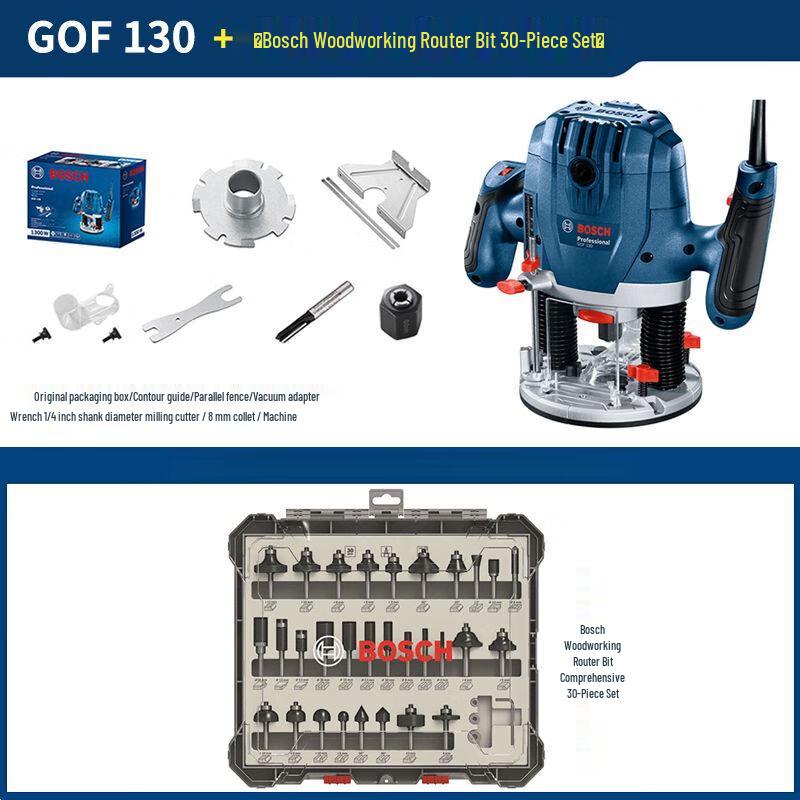 Bosch GOF130 Wood Router and Trimmer CN plug (adapter included)