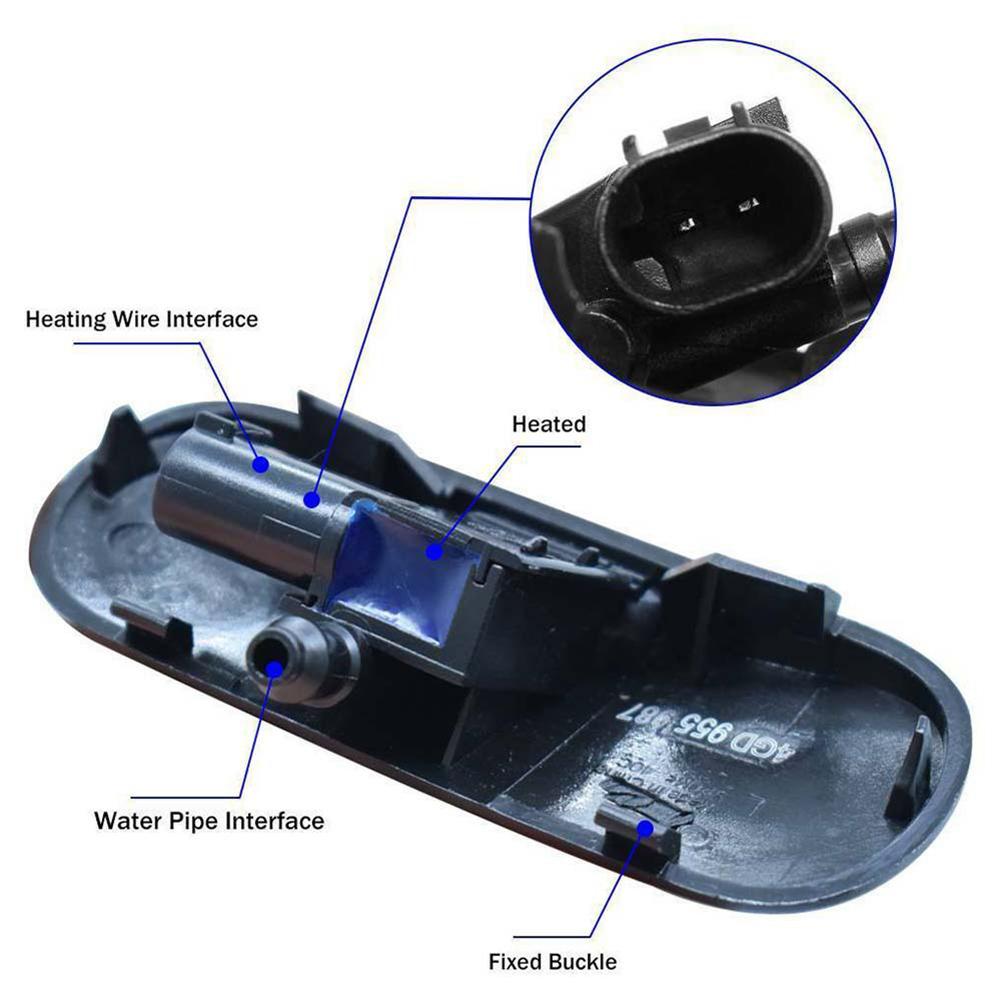 2pcs Water Nozzle Stable ABS Canopy Water Nozzle Premium Material Windshield Washer Rust Resistance for Car Accessories