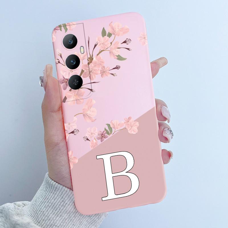 Чехол для Realme C65 4G Мягкий силикон Цветы Печать букв Защитная задняя крышка для Realme C 65 RealmeC65 RMX3910 Чехлы для телефона