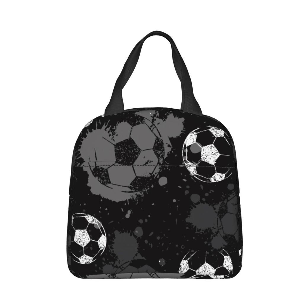 Cartoon Soccer Ball Football Insulated Lunch Bags Large Meal Container Thermal Bag Lunch Box Tote College Travel Food Handbags