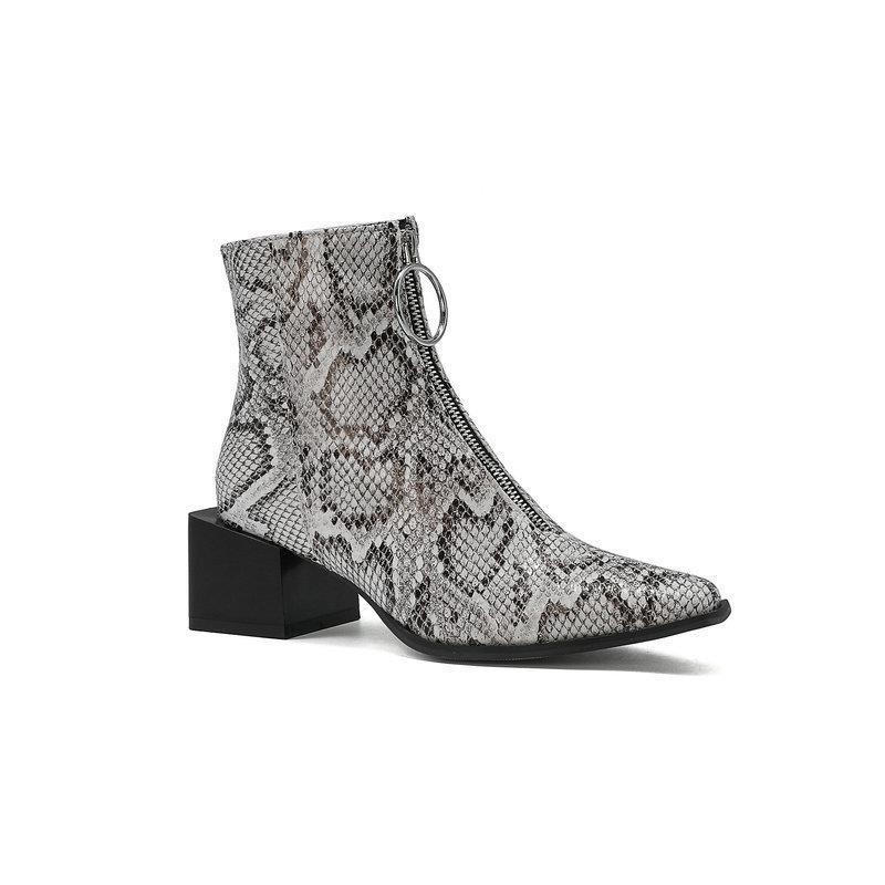 Женские ботильоны в британском стиле, модные уличные стили, серебристый квадратный носок, квадратный каблук 4 см, вечернее платье для зрелых женщин, туфли на высоком каблуке