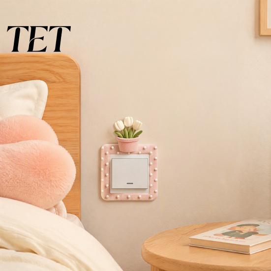 86 Type Socket Protective Covers 4Pcs Felt Switch Plate Cover, Cute Pony Light Sticker, Decorative Home Accents for Walls Self?Adhesive Protector,
