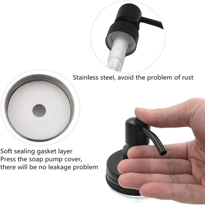 JAR 4 Pack Soap Dispenser Covers with Pumps, Liquid Soap Dispenser Covers for Cleaning Brushes 16 x 16 oz Set | Liquid Soap Dispensers (Black)