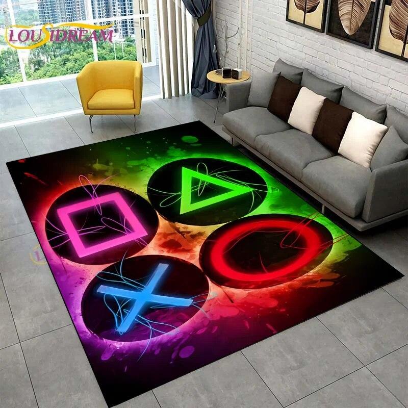 Cartoon Gamer Game Controller Area Rugs,Large Carpet Rug for Living Room Children's Room,Kids Play Crawl Non-slip Floor Mat Gift