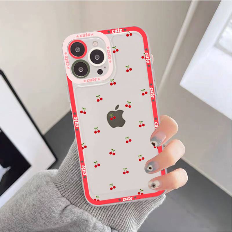 Милый Чехол-Клубника-Вишня для iPhone 11 12 13 Mini Pro Max 14 Pro Max Чехол-накладка