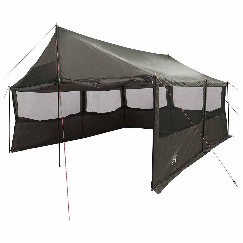 Family Tent Brown and Gray 450 x 400 x 265 cm Polyester and Steel