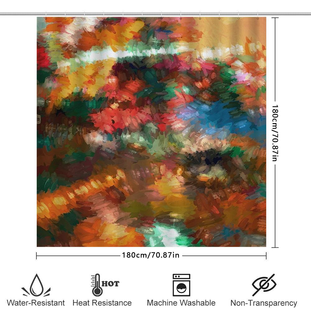 Colorful Watercolor Shower Curtain for Bathroom Decor Multicolored Abstract Design by TaurusDuan