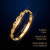 Gold Color Snap-on Cutout Bangle Stainless Steel Letter D Bracelet for Women Fashion Jewelry Gift 60mm