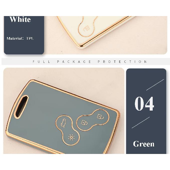 jingyuqin TPU Car Key Case Cover for Renault Duster Captur Clio IV Logan Megane Koleos Scenic Fluence Laguna 4 Button Fob Shell