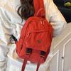 2025 новый модный атмосферный простой рюкзак однотонный школьный рюкзак большой вместимости сумка через плечо популярная маленькая квадратная сумка