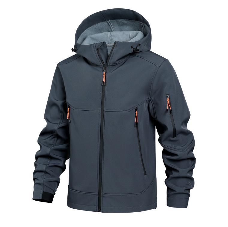 Унисекс ветрозащитная водоотталкивающая куртка Softshell на флисовой подкладке для осенних/зимних активностей на свежем воздухе