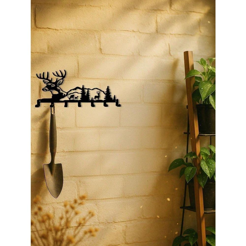 Antler Key Hanger Rustic Wall Mounted Coat Rack Farmhouse Entryway Decor