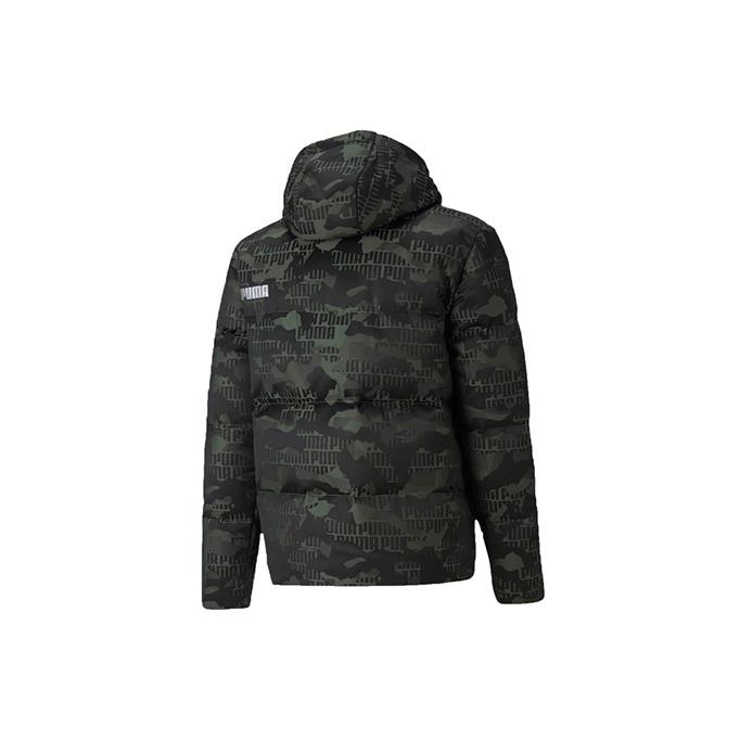 Puma Теплый пуховик с капюшоном и камуфляжным принтом, мужская верхняя одежда, темно-зеленый 585532-64