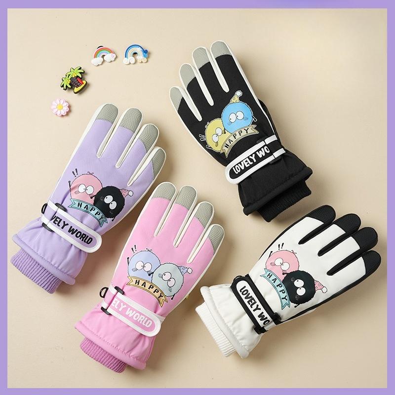Children and Students Play with Snow To Keep Warm, Piled and Thickened Waterproof and Windproof Children's Gloves